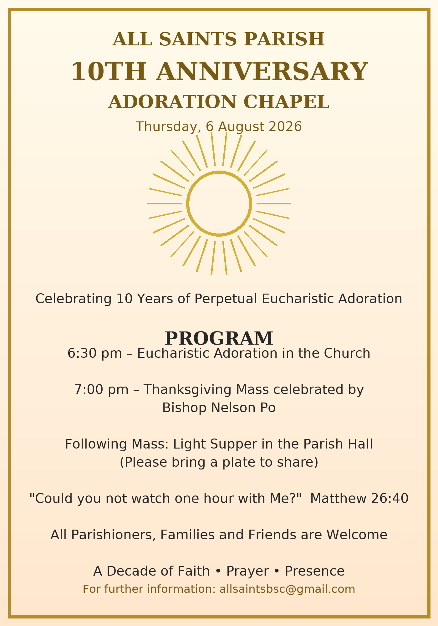 All Saints Adoration Anniversary Poster