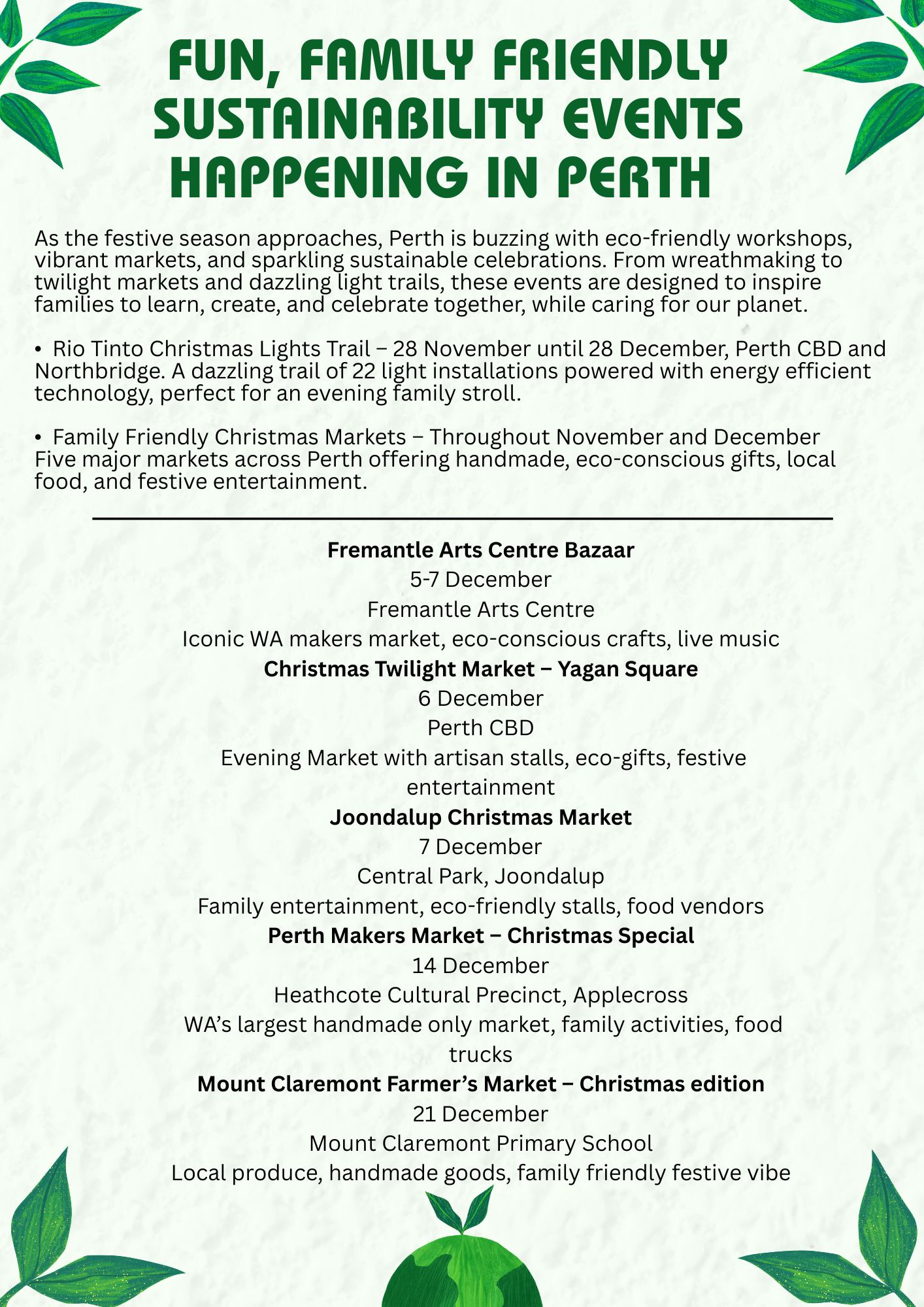 Green Ilustrated Sustainability Event Program