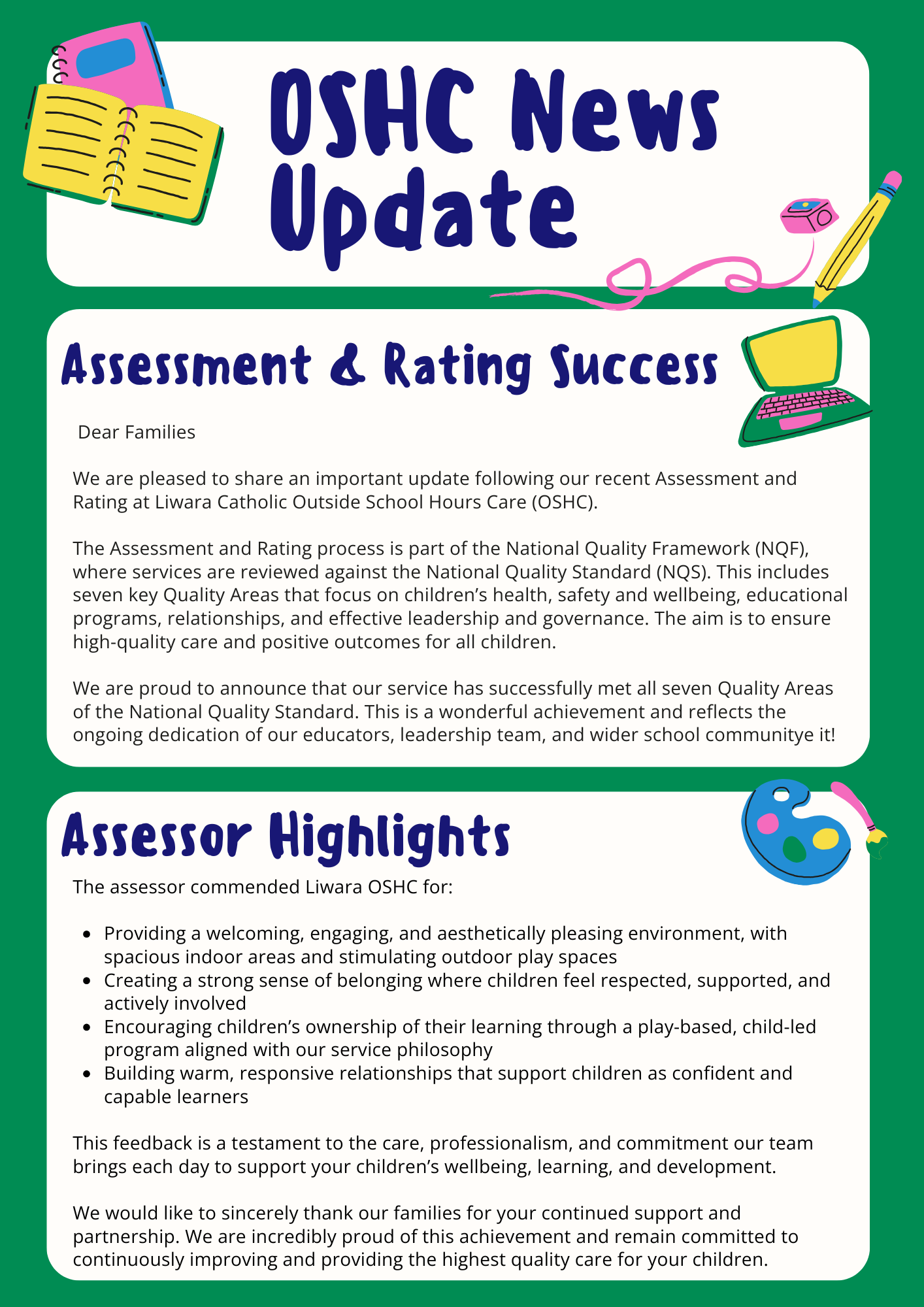 OSHC Newsletter - April 2026