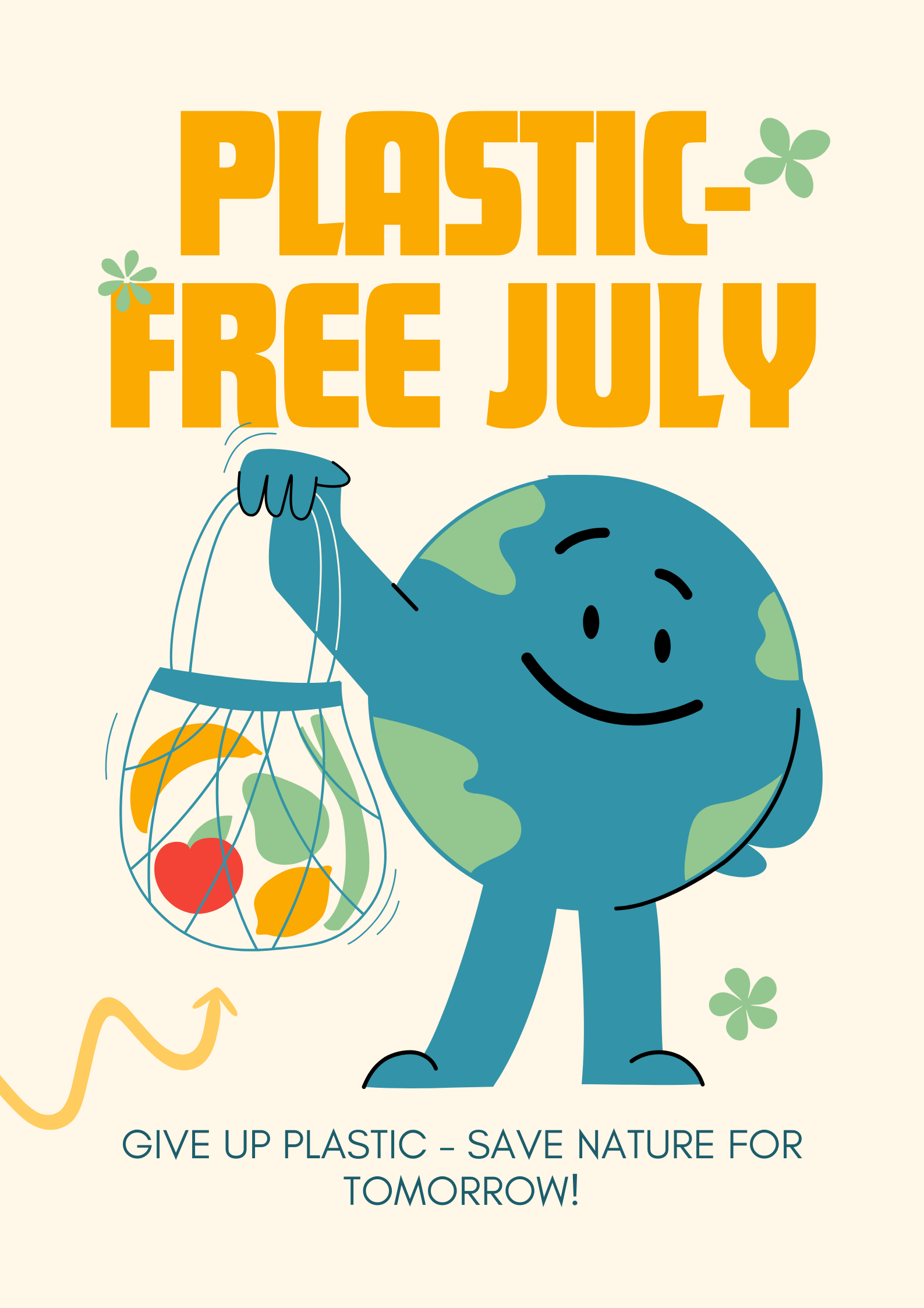 Plastic Pollution Zero Waste Promotion Poster