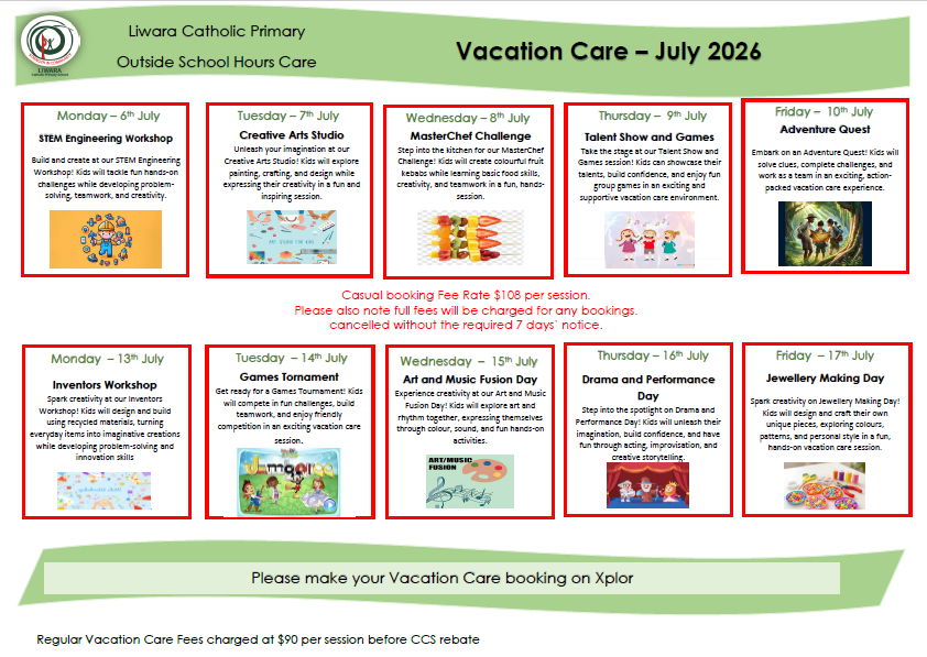 Term 2 Vacation Care Program