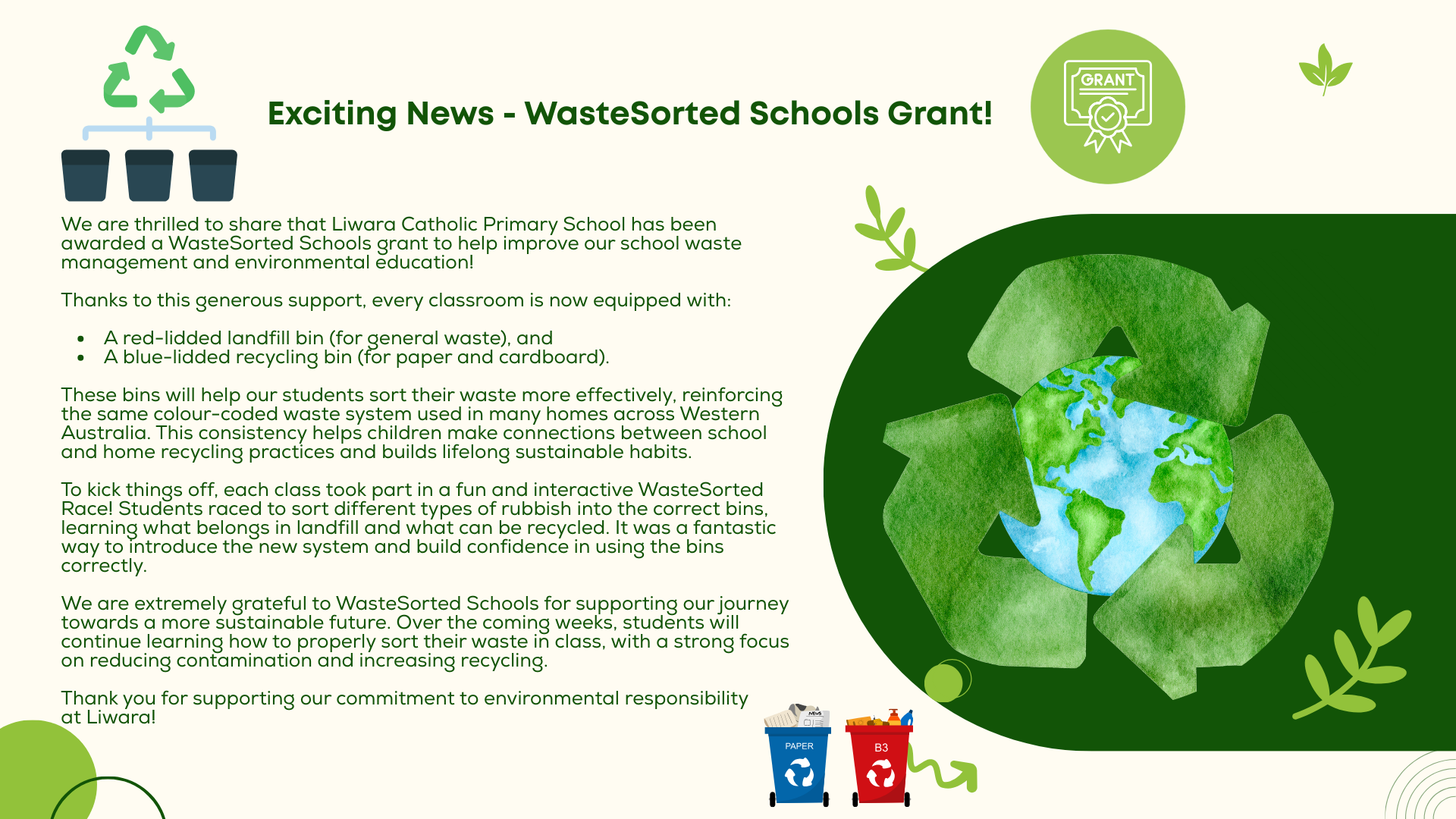 Waste Sorted Schools Grant Waste Sorted Schools Grant